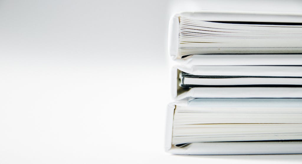 Stack of white books